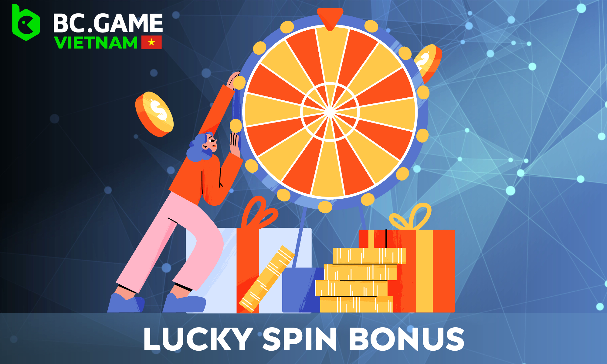 Once a day, Vietnamese players who bet 4,991,887 VND can spin the bonus wheel